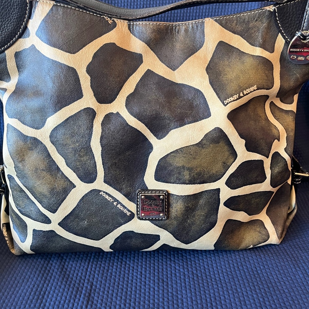 Dooney & Bourke Black and Cream Patterned Shoulder Bag